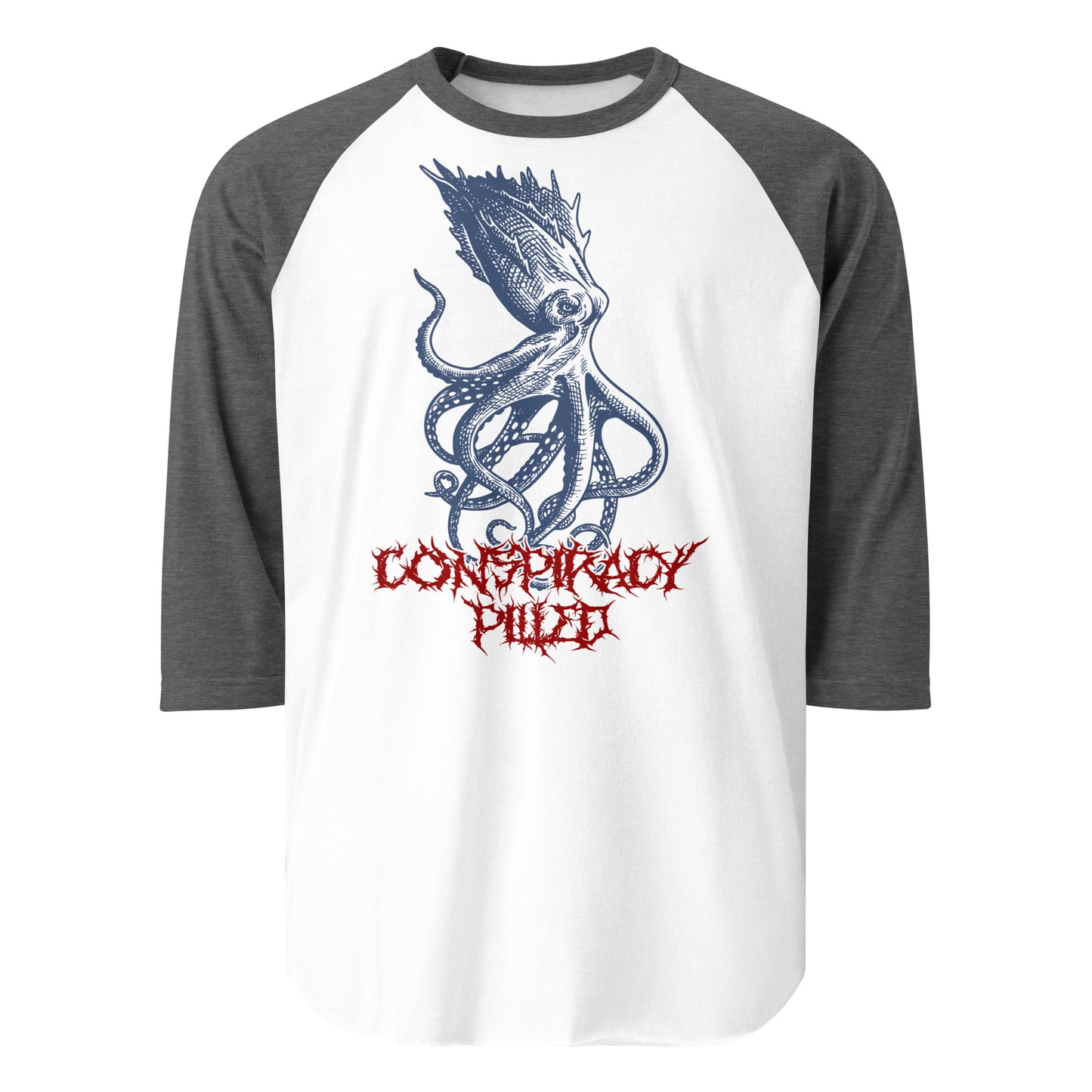 Conspiracy Pilled Kraken - 3/4 Sleeve Metal Band T