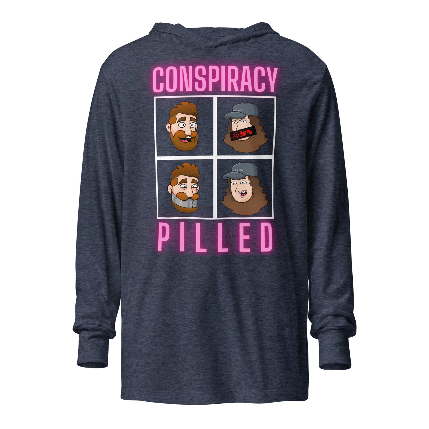 Conspiracy Pilled - Meet The Hosts (Hooded long-sleeve tee)
