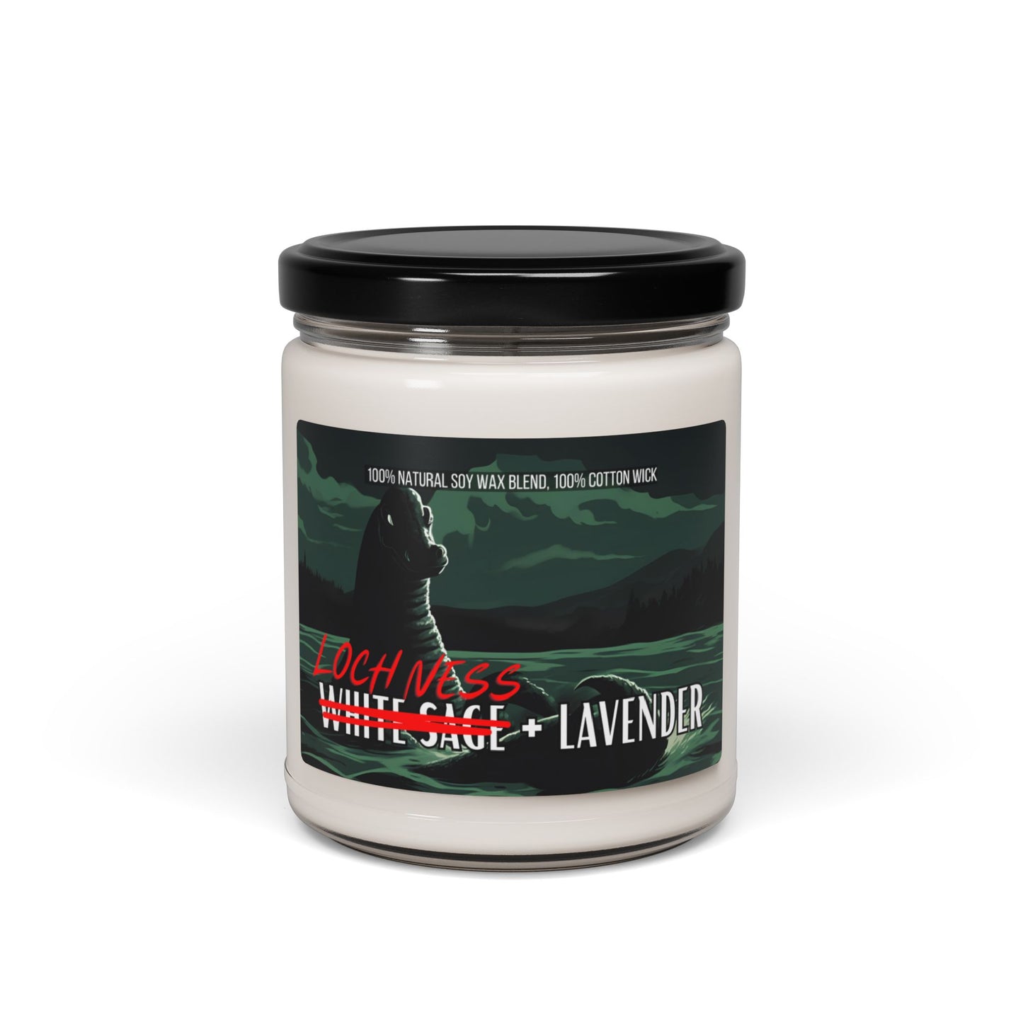 Loch Ness + Lavender Soy Candle (White Sage + Lavender Scented, 9oz)