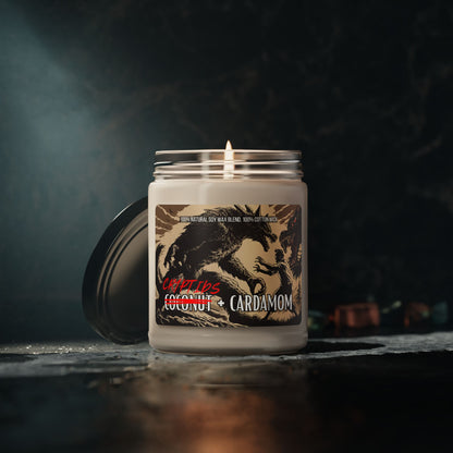 Cryptids + Cardamom Soy Candle (Coconut + Cardamom Scented, 9oz)