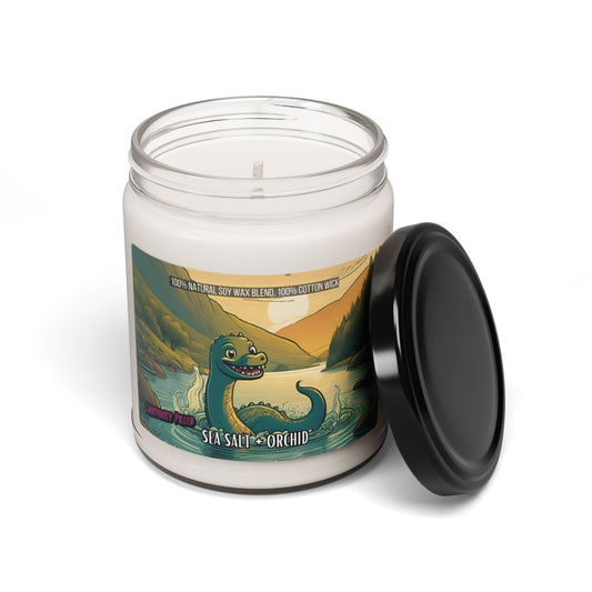 Elusive Nessie Scented Soy Candle (Sea Salt + Orchid Scented, 9oz)