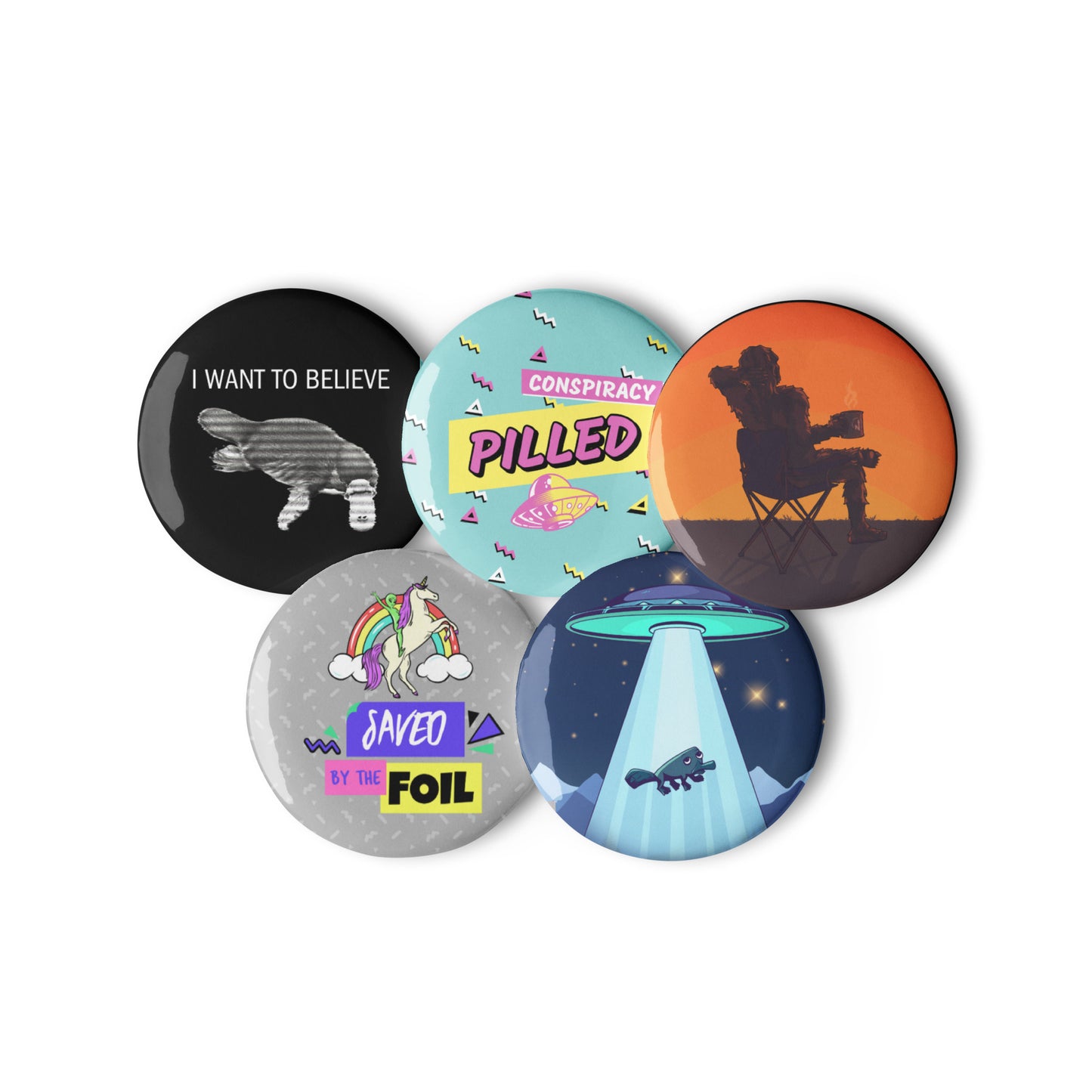 5 Pack of Pin Buttons