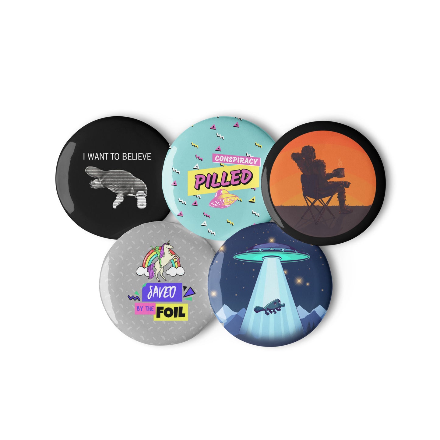 5 Pack of Pin Buttons