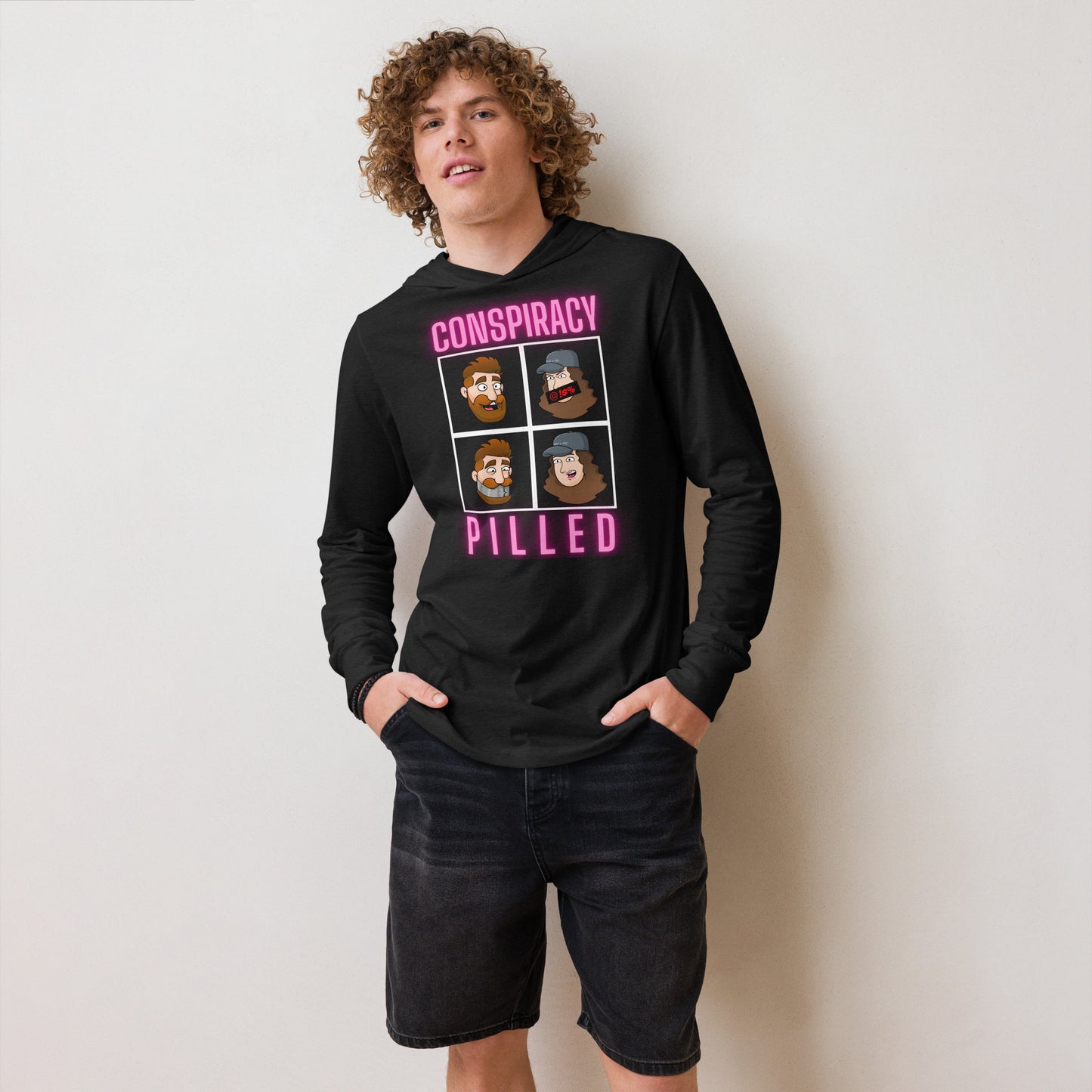 Conspiracy Pilled - Meet The Hosts (Hooded long-sleeve tee)