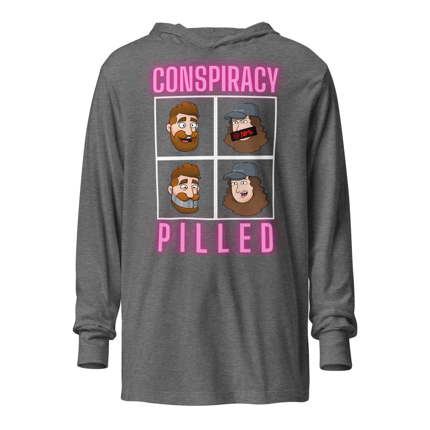 Conspiracy Pilled - Meet The Hosts (Hooded long-sleeve tee)